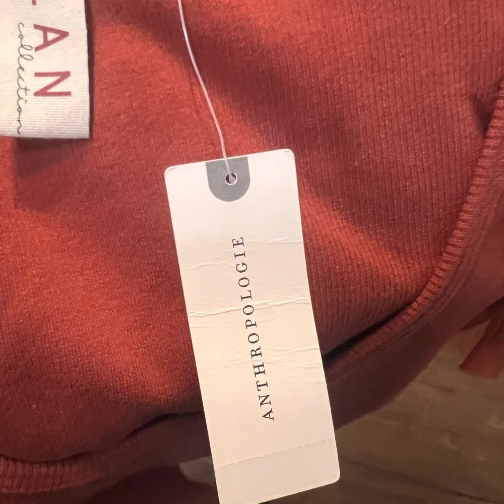 Anthropologie Dolan Tulle Sleeve Tank Top Size Medium Burnt Orange Rust NWT - Picture 9 of 11